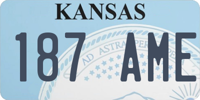 KS license plate 187AME