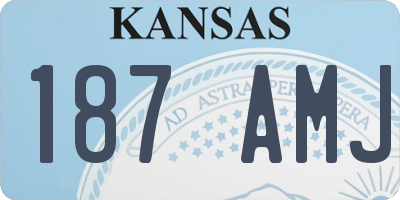 KS license plate 187AMJ