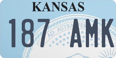 KS license plate 187AMK