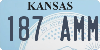 KS license plate 187AMM