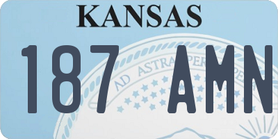 KS license plate 187AMN