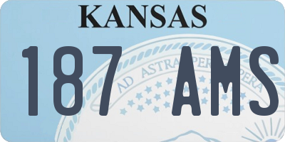 KS license plate 187AMS