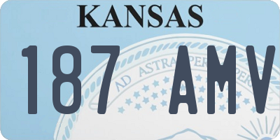 KS license plate 187AMV