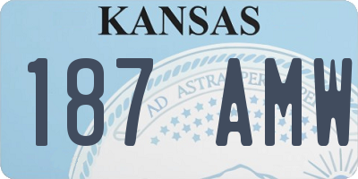 KS license plate 187AMW