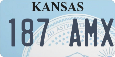 KS license plate 187AMX