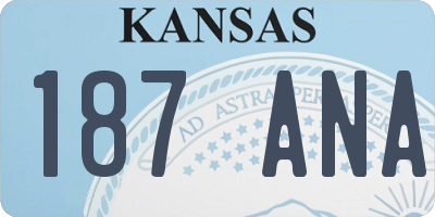KS license plate 187ANA