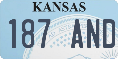 KS license plate 187AND