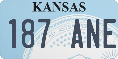 KS license plate 187ANE