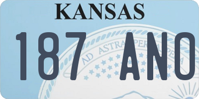 KS license plate 187ANO