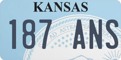 KS license plate 187ANS