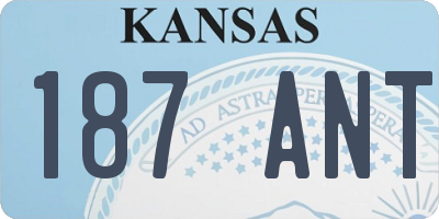 KS license plate 187ANT
