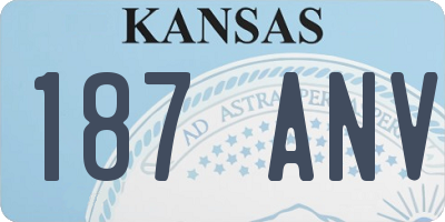 KS license plate 187ANV