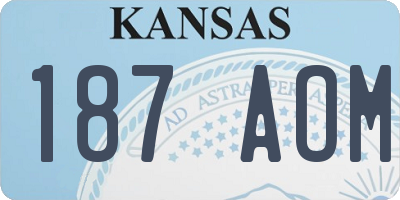 KS license plate 187AOM