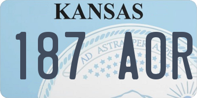 KS license plate 187AOR
