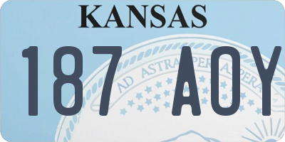 KS license plate 187AOY