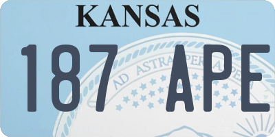 KS license plate 187APE