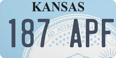 KS license plate 187APF
