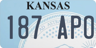 KS license plate 187APO