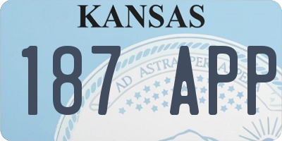 KS license plate 187APP