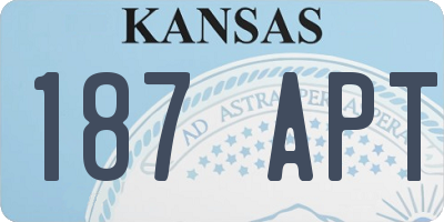 KS license plate 187APT