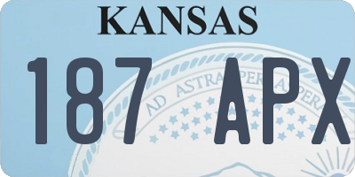 KS license plate 187APX