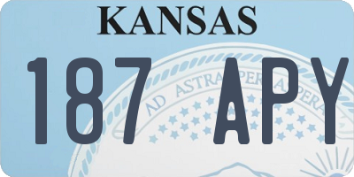 KS license plate 187APY