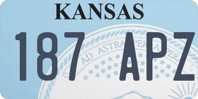 KS license plate 187APZ