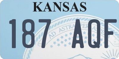 KS license plate 187AQF