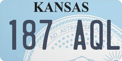 KS license plate 187AQL