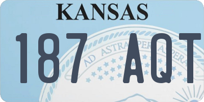 KS license plate 187AQT