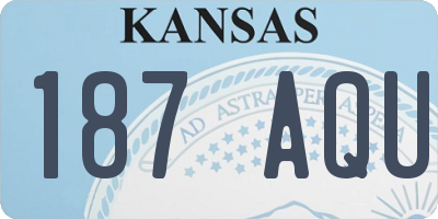 KS license plate 187AQU