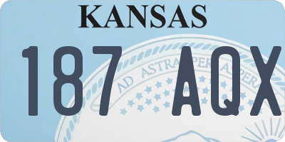 KS license plate 187AQX