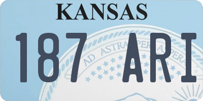 KS license plate 187ARI