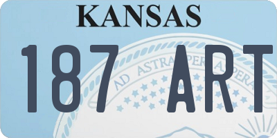 KS license plate 187ART