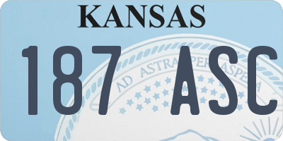 KS license plate 187ASC