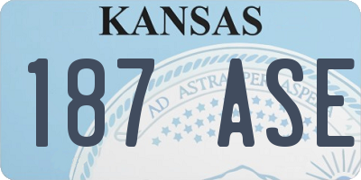 KS license plate 187ASE