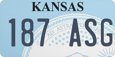 KS license plate 187ASG