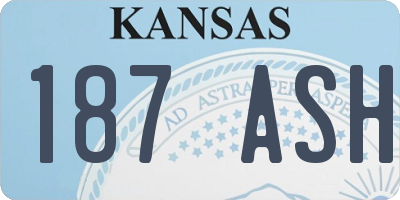 KS license plate 187ASH