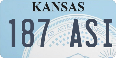 KS license plate 187ASI