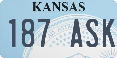 KS license plate 187ASK