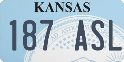 KS license plate 187ASL