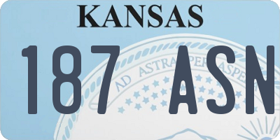 KS license plate 187ASN