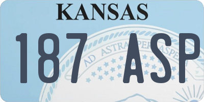 KS license plate 187ASP