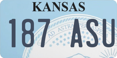 KS license plate 187ASU