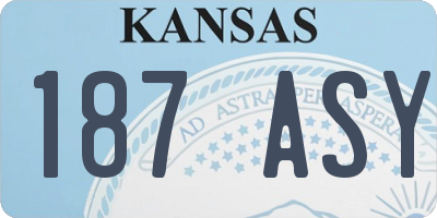 KS license plate 187ASY