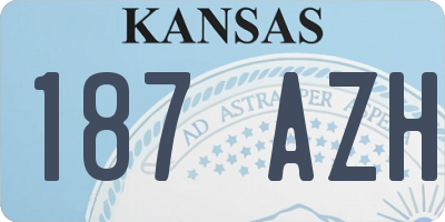 KS license plate 187AZH