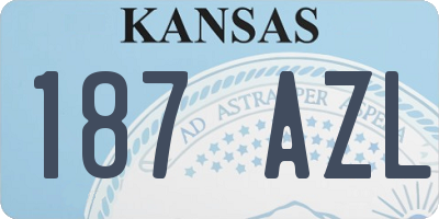 KS license plate 187AZL