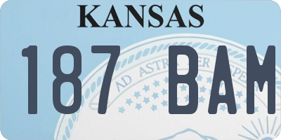 KS license plate 187BAM