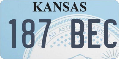 KS license plate 187BEC