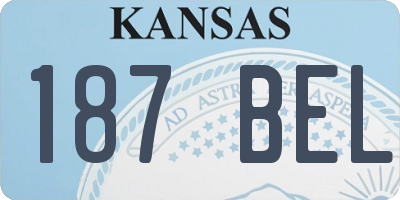 KS license plate 187BEL